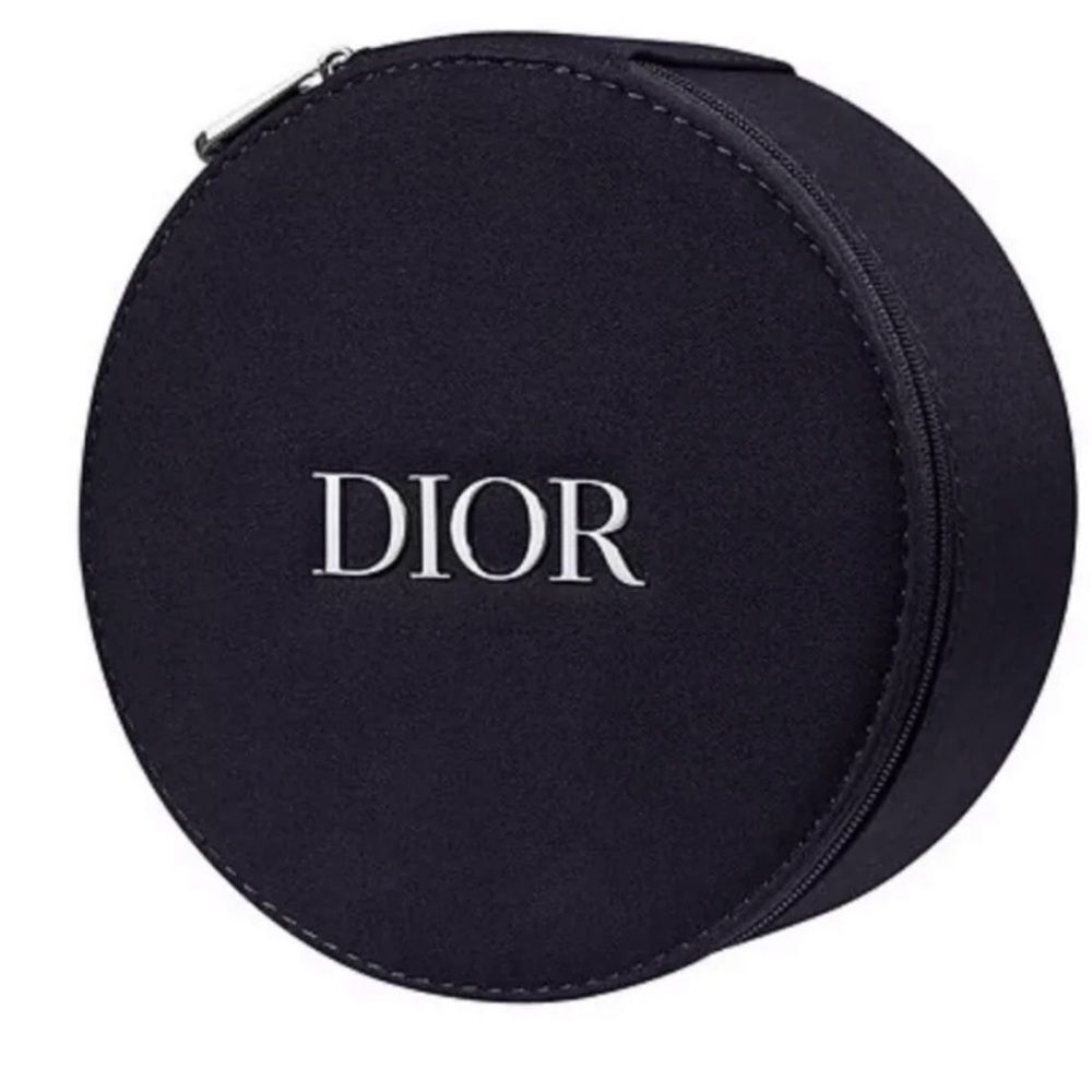 Dior Black Round Makeup Case Travel Cosmetic Bag Mirror Luxury Beauty Organizer - Picture 4 of 8